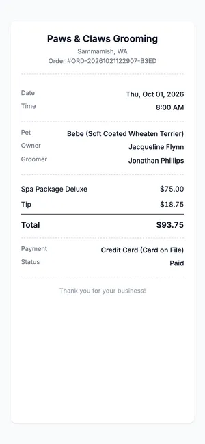 Online receipt on a phone