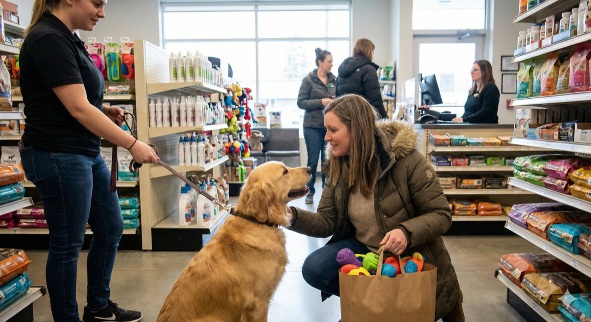 Pet retail store with grooming services