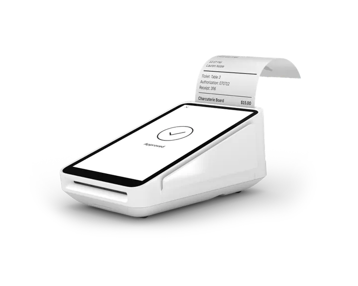 Square Terminal showing an approved payment